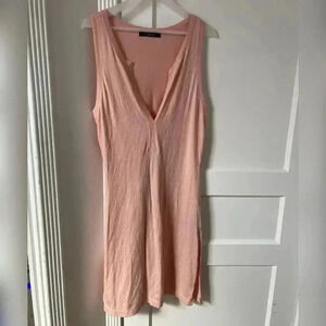 Nordstrom Leimere Cashmere Split Neck Peach
Luxury Deep V Lounge Dress